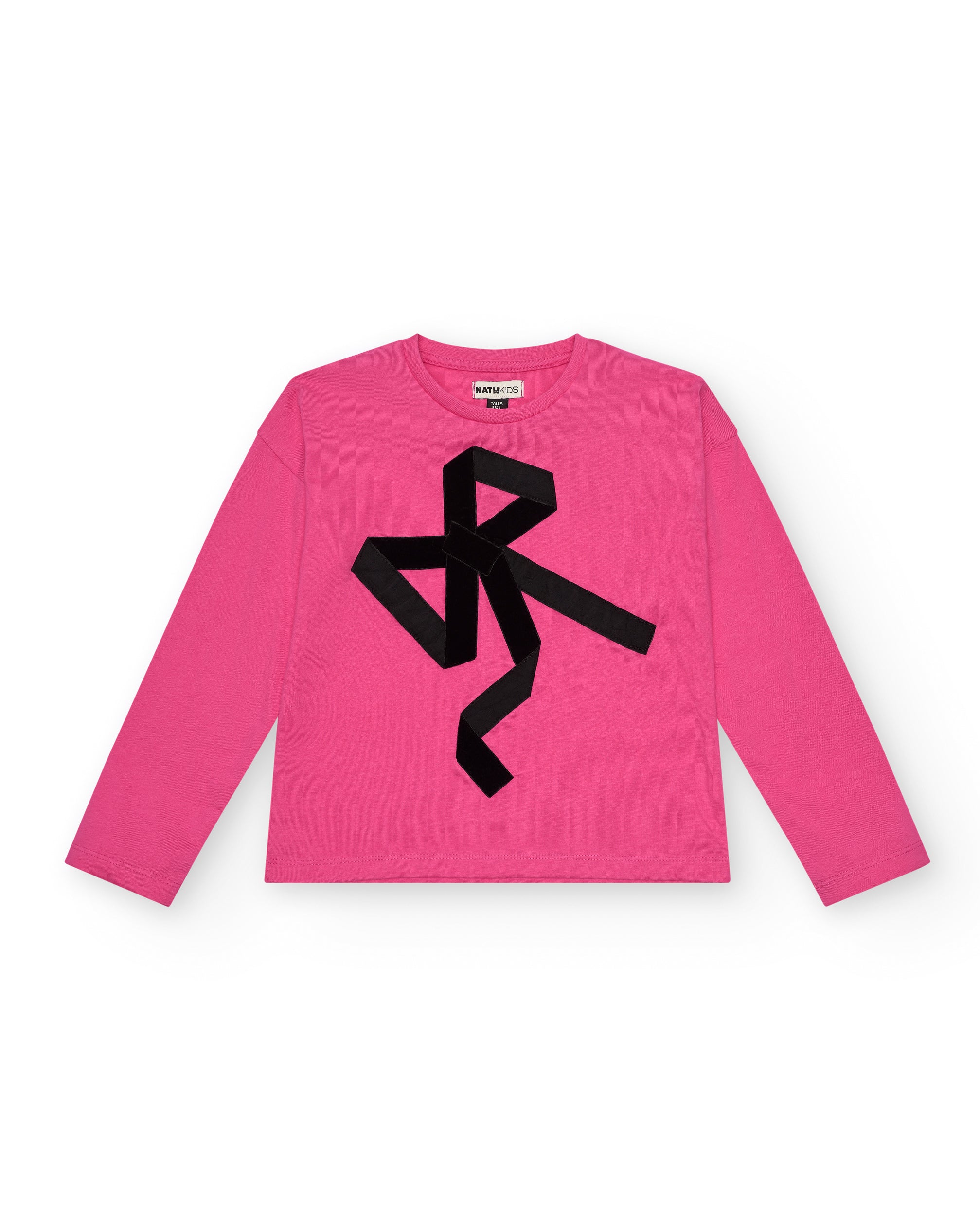 Camiseta rosa con lazo negro para niña colección Magic Poetry