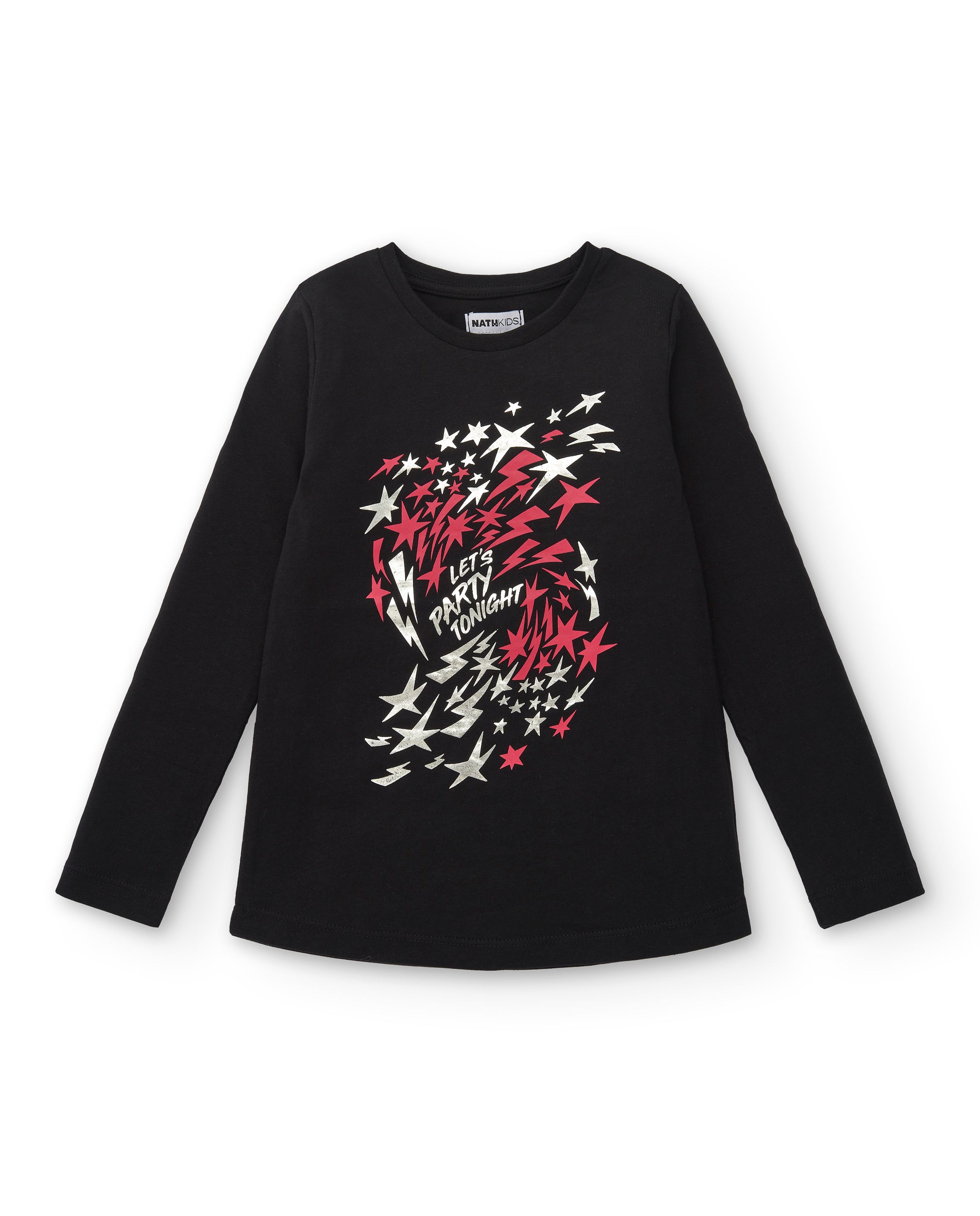 Camiseta negra con estampado de estrellas para niña de la