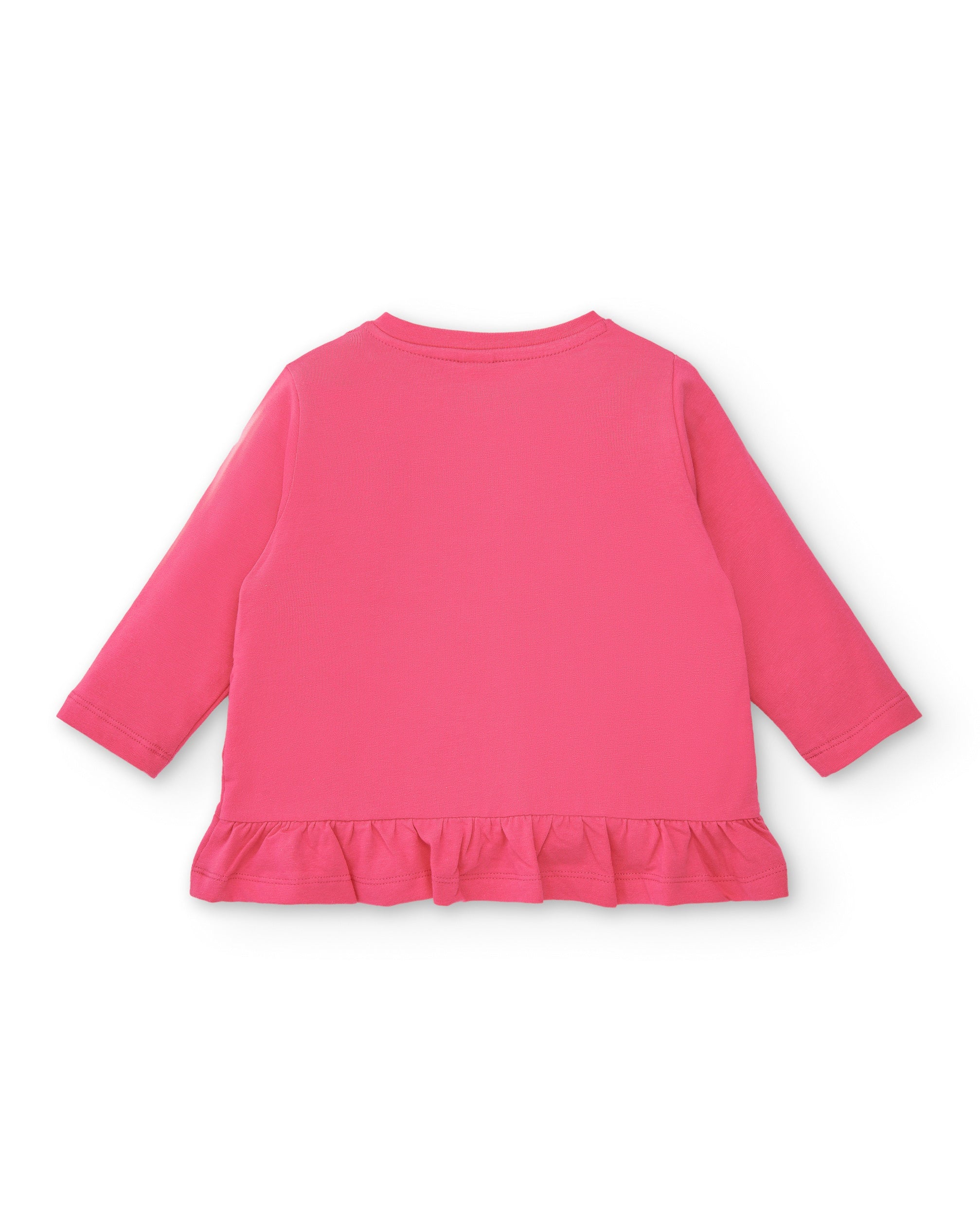 Camiseta niña en color coral con volantes colección Amazing