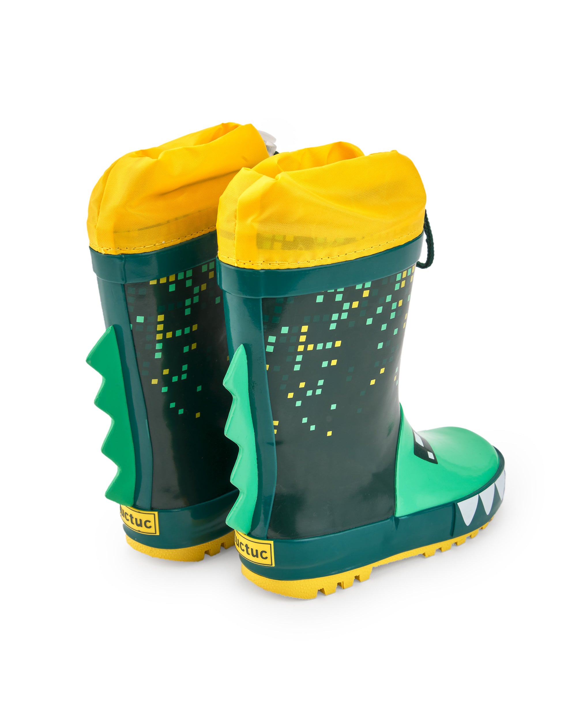 Botas de lluvia niño en verde con diseño de dinosaurio
