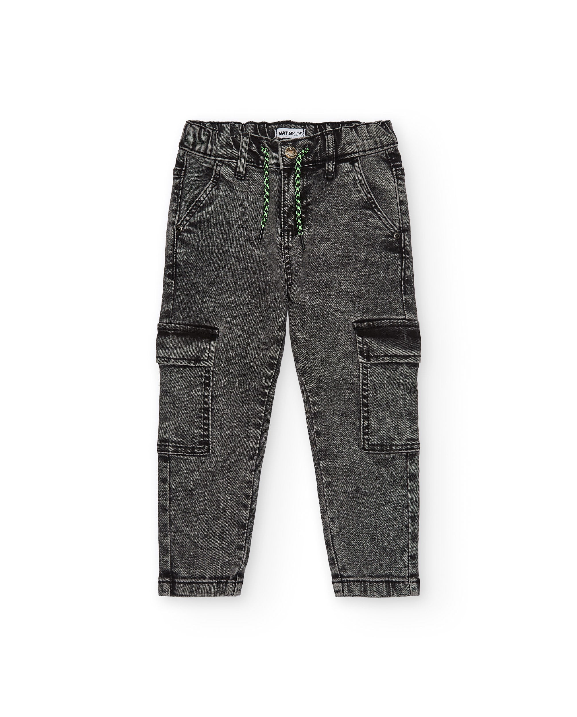 Pantalón cargo en denim gris para niño colección Intergalactic Fun House