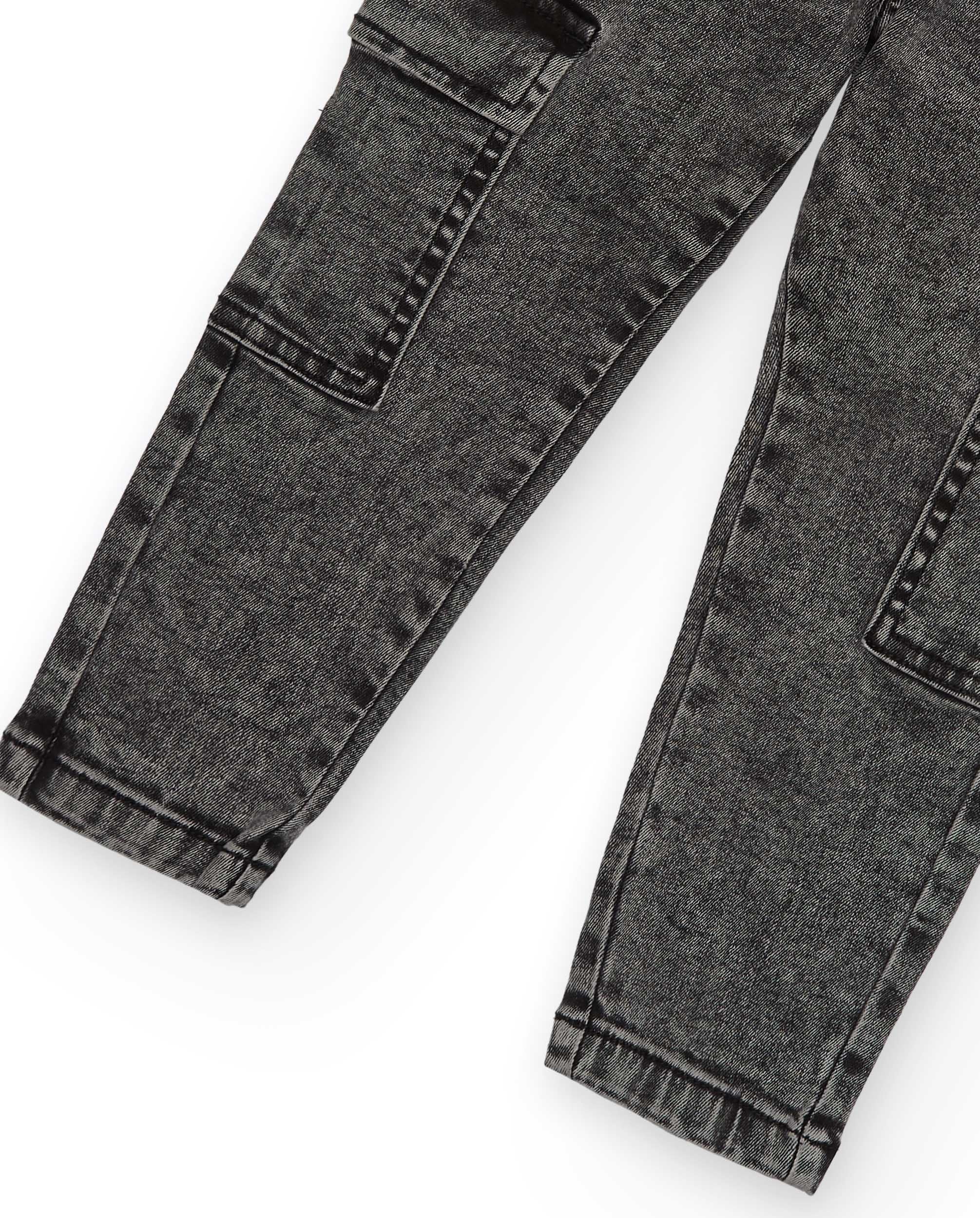 Pantalón cargo en denim gris para niño colección Intergalactic