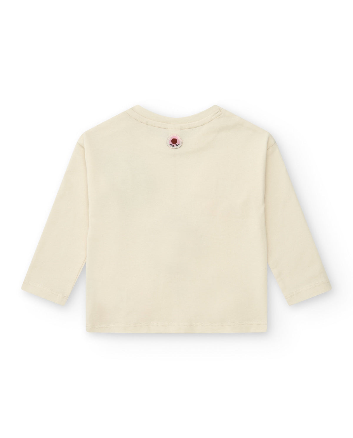 Camiseta de punto niña en blanco con apliques florales Happy