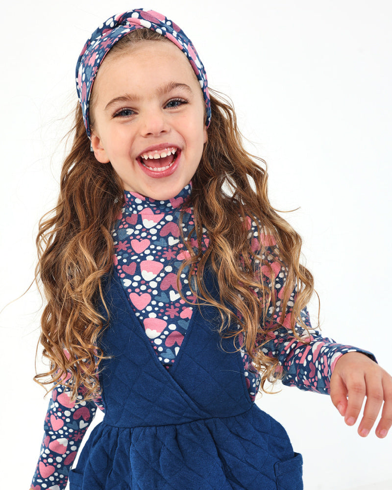 Diadema con estampado de corazones y flores para niña de la