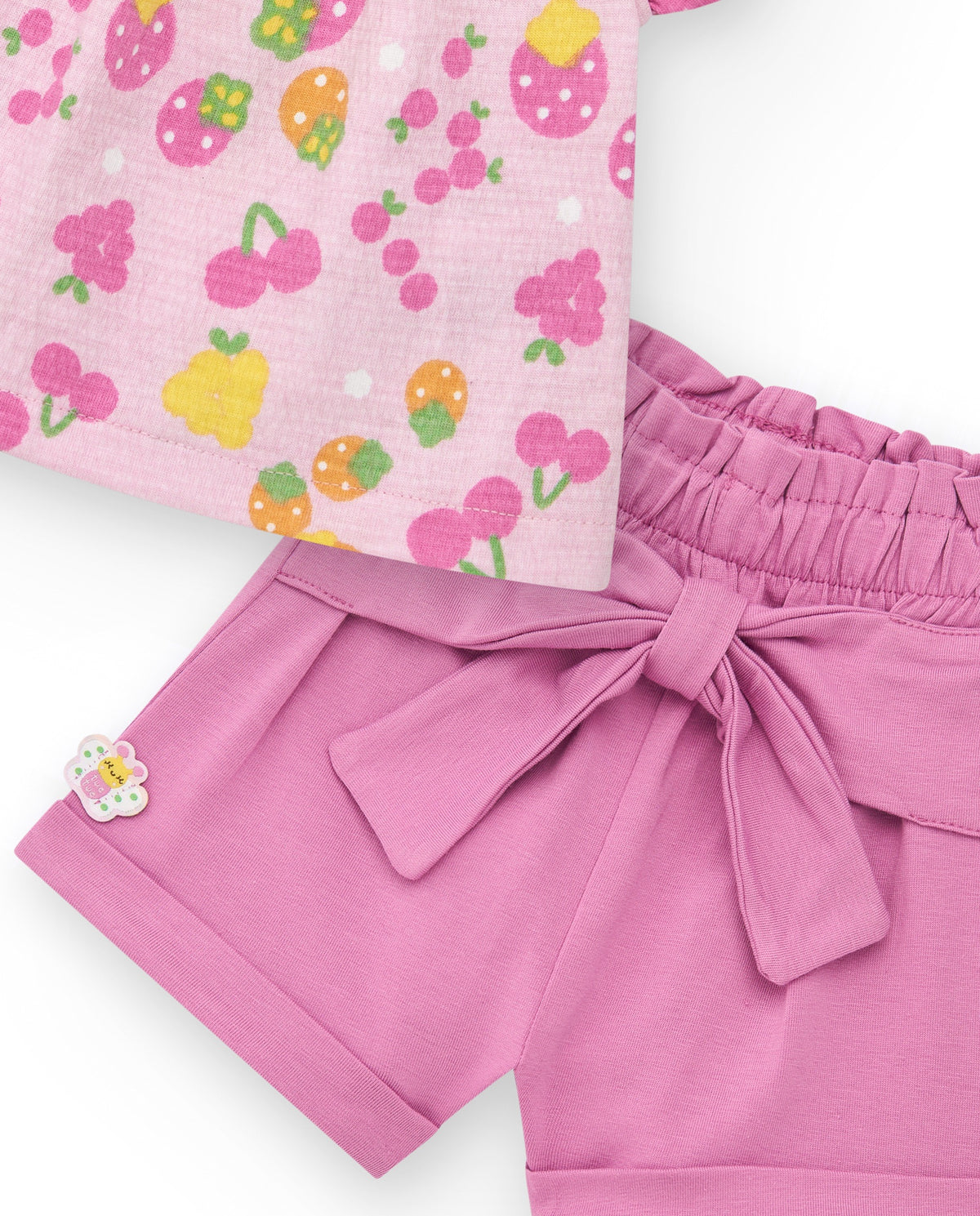 Conjunto para niña con camiseta de punto sin mangas estampada