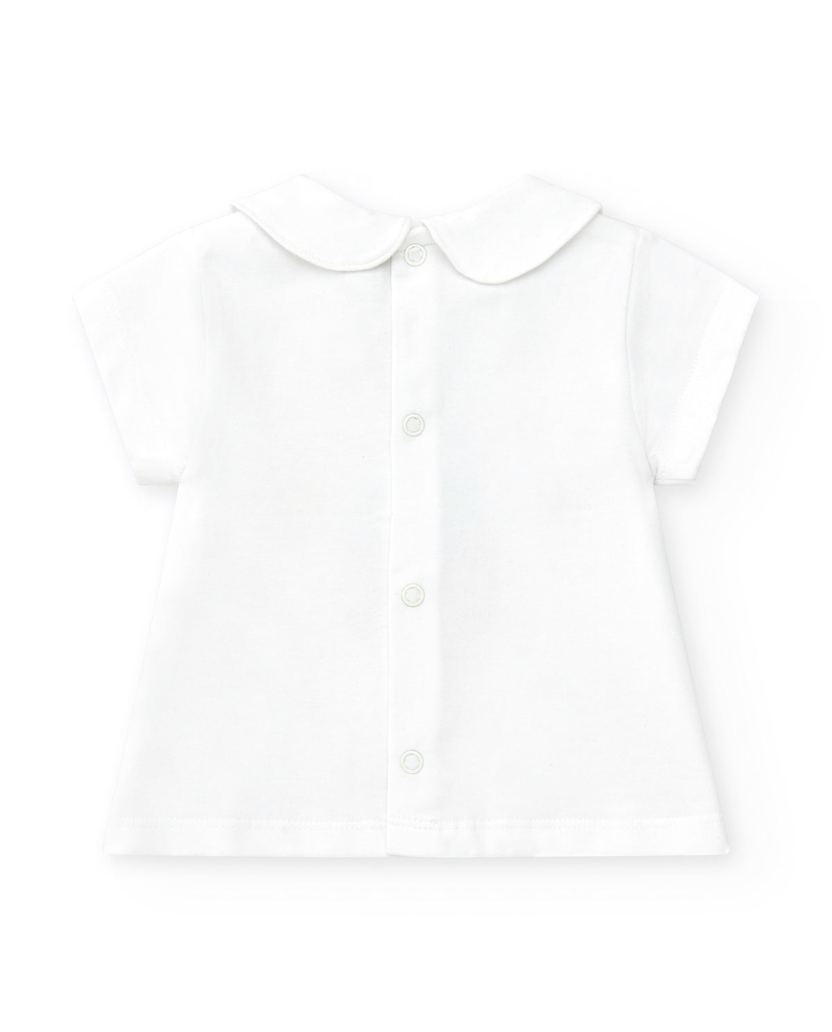 Conjunto de punto para niña con camiseta y braguita blanca