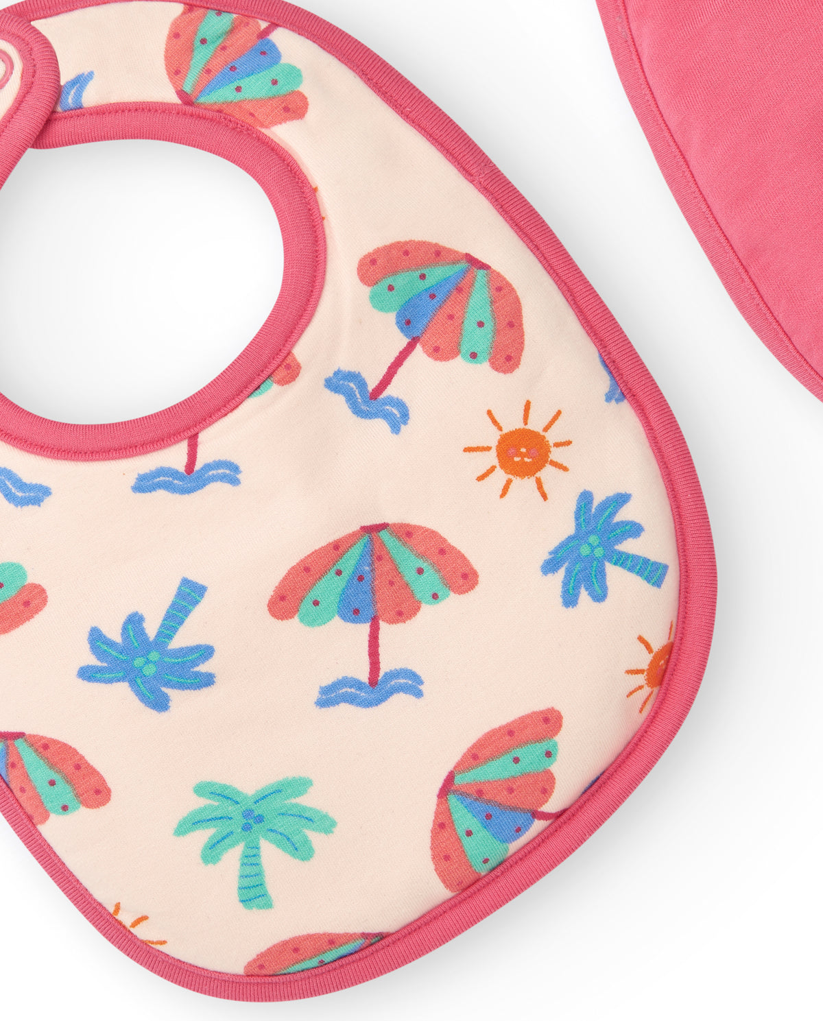 Pack de dos baberos para niña rosa con estampados de elefantes