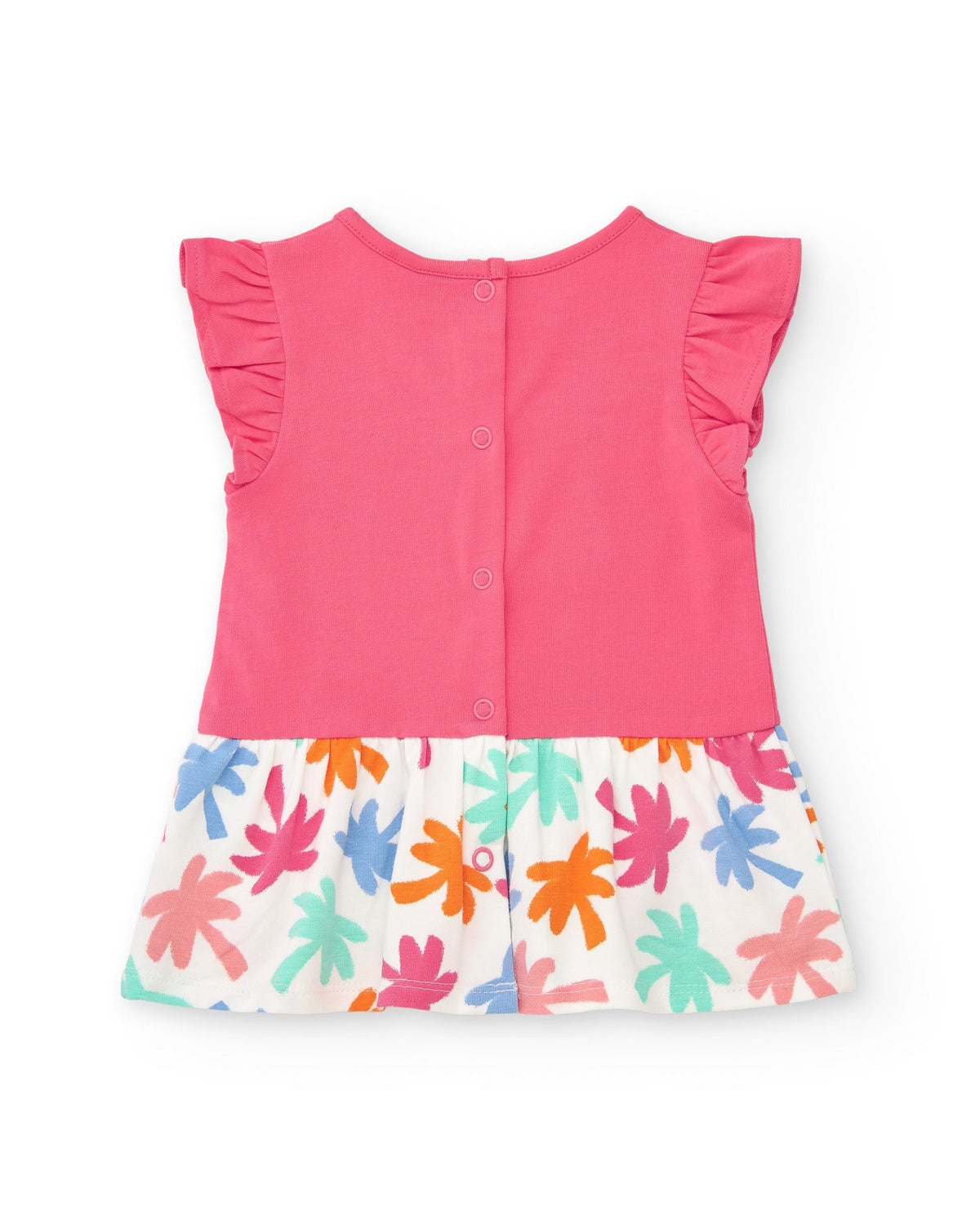 Conjunto fucsia para niña con vestido de sol y braguita con