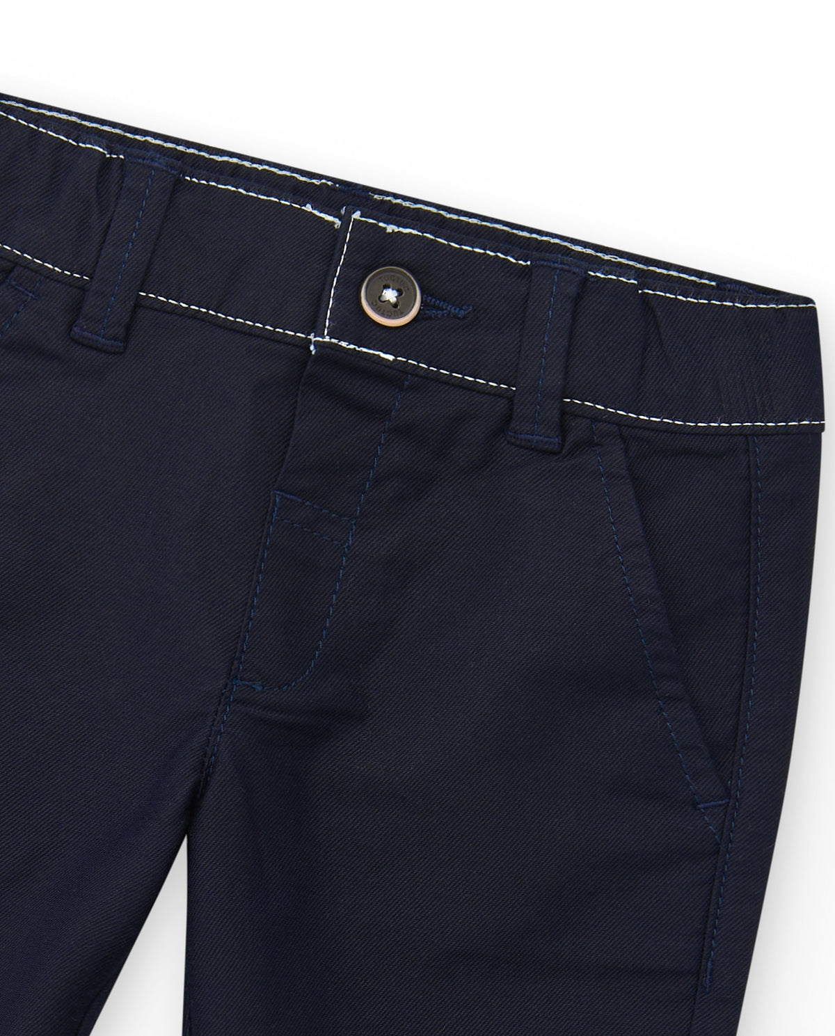 Pantalón azul marino de plana para niño con bolsillos y cintura