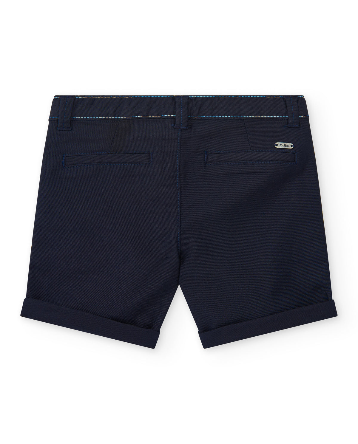 Bermudas azul marino para niño con dobladillo enrollado