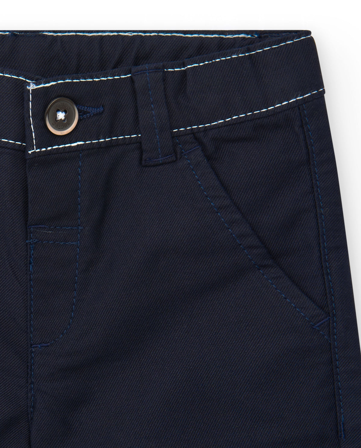 Bermudas azul marino para niño con dobladillo enrollado