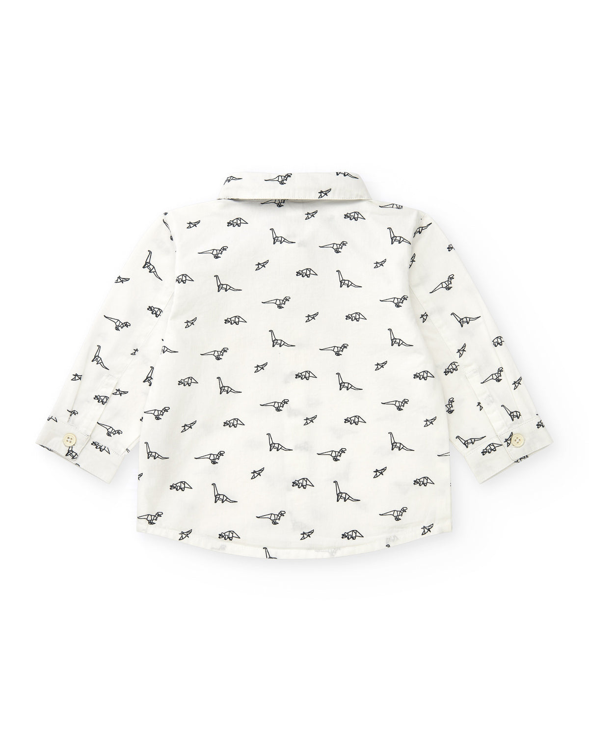 Camisa blanca para niño con dinosaurios y pajarita desmontable