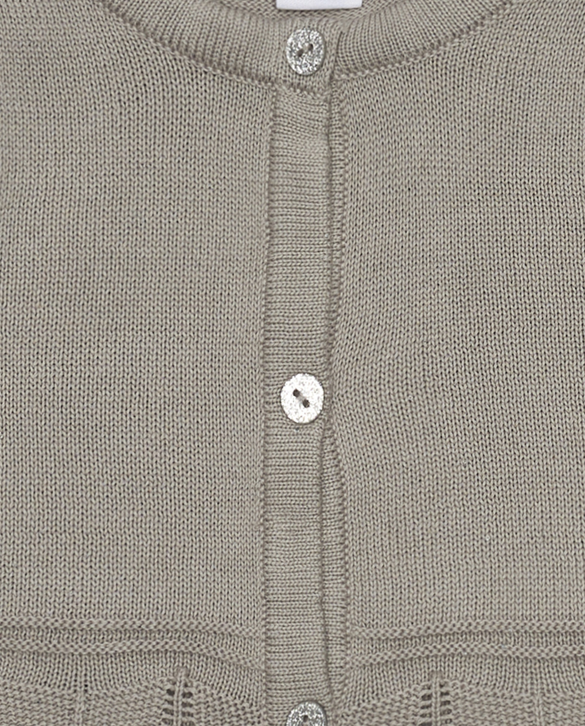 Chaqueta beige de tricot para niña con botones brillantes