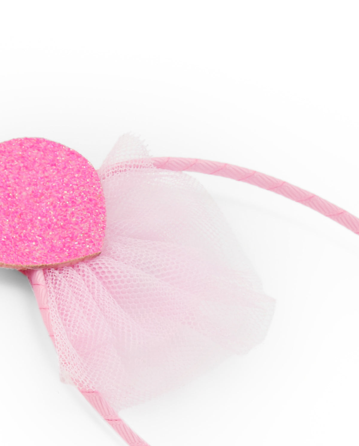 Diadema rosa rígida para niña con corazón decorativ