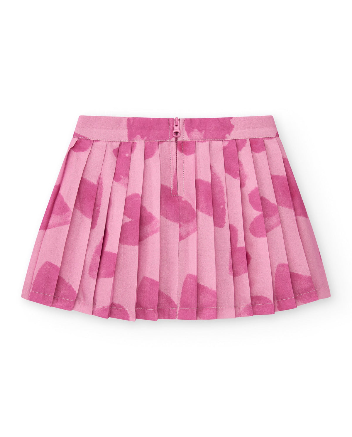 Falda plisada rosa para niña con estampado abstracto