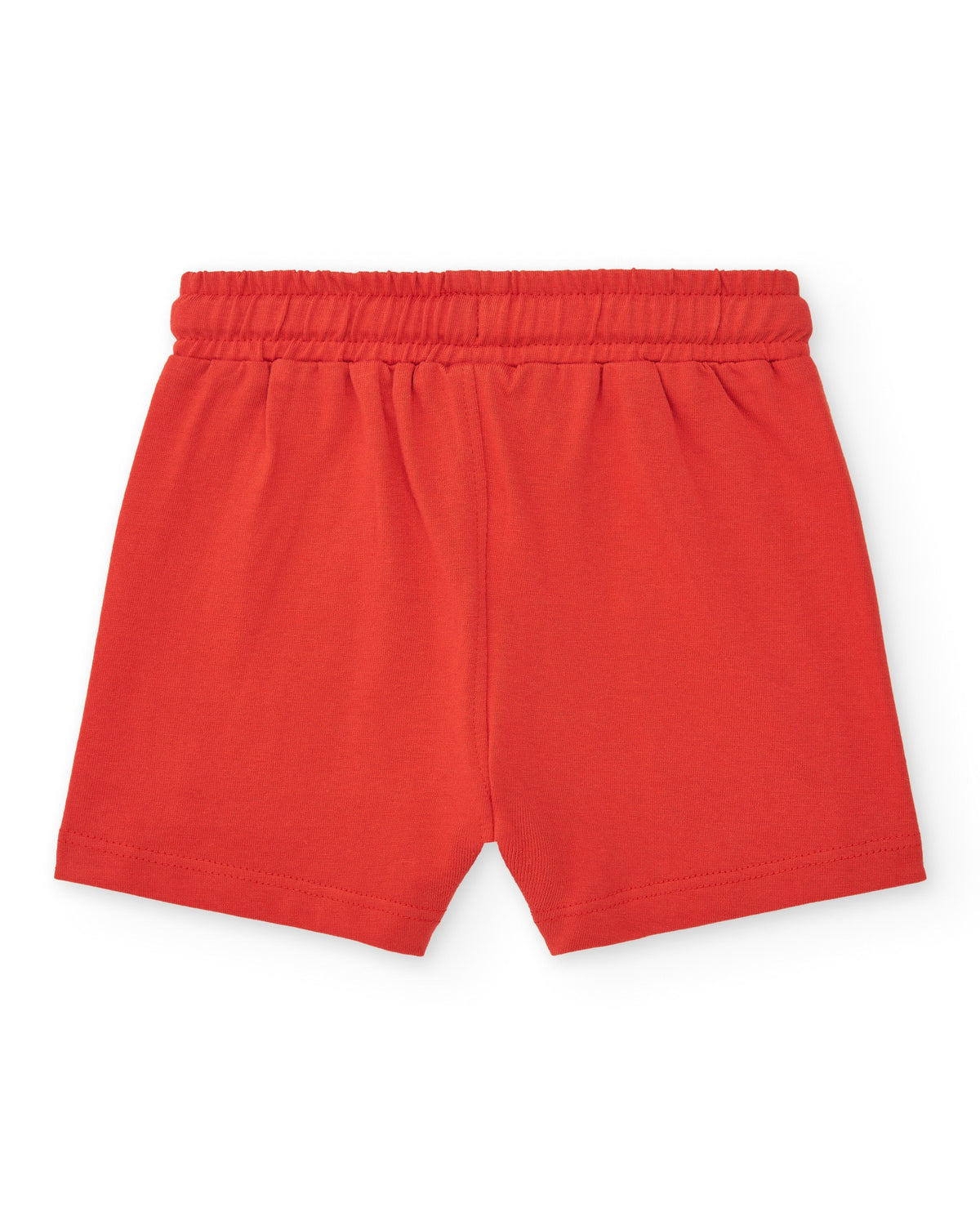Bermuda roja para niño con bolsillos y cordón blanco
