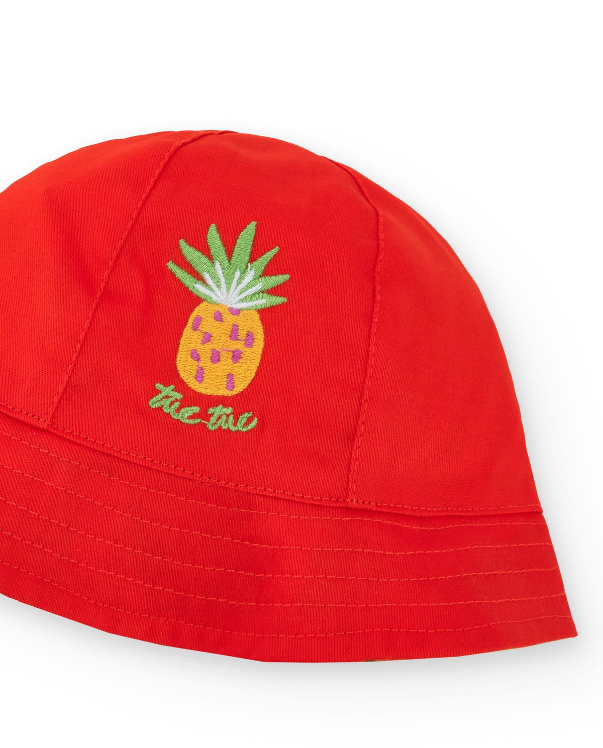Gorro reversible para niña con bordado de piña
