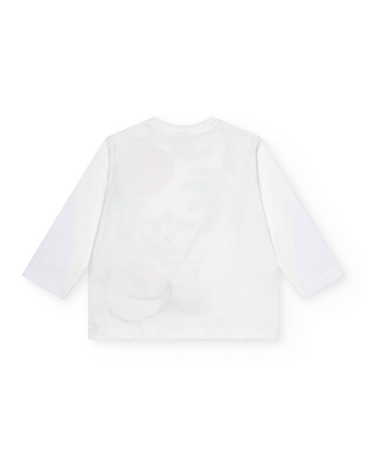 Camiseta blanca manga larga para niña con frutas bordadas y