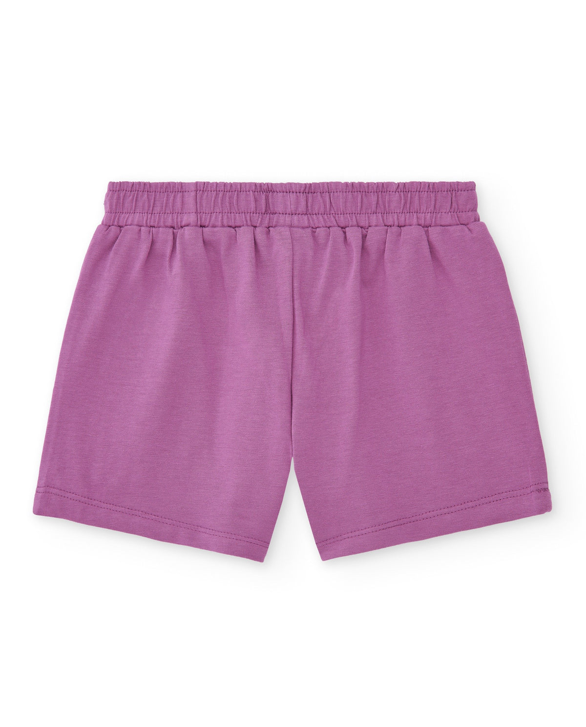 Pantalón corto lila para niña con cintura elástica y bordado