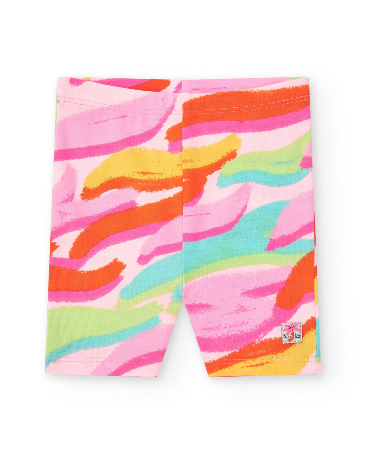 Legging ciclista multicolor para niña con estampado artístico