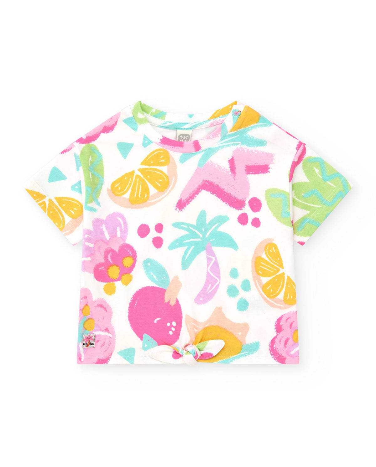 Conjunto para niña con dos camisetas y shorts estampados