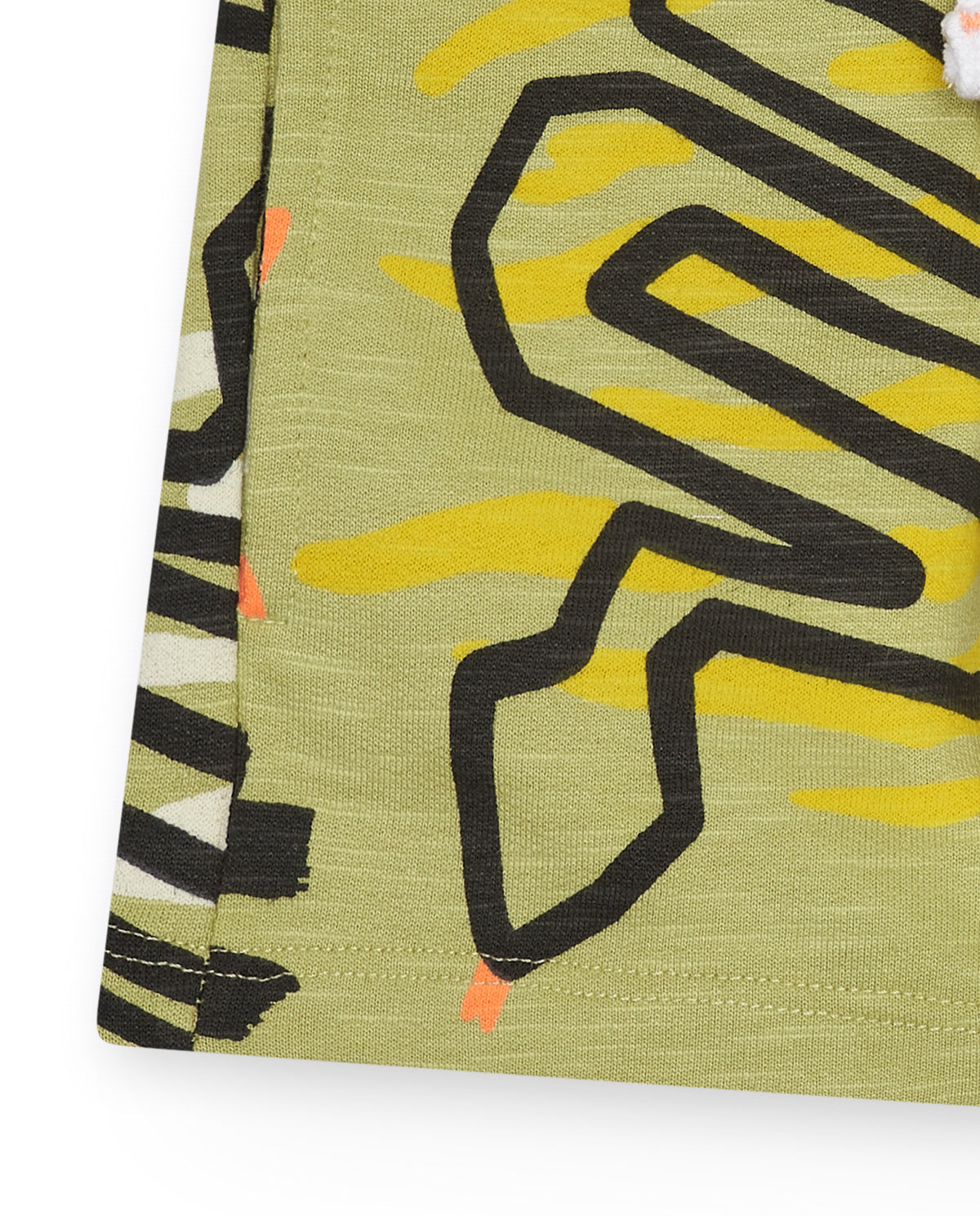 Bermuda verde de felpa para niño con estampado de dinosaurios