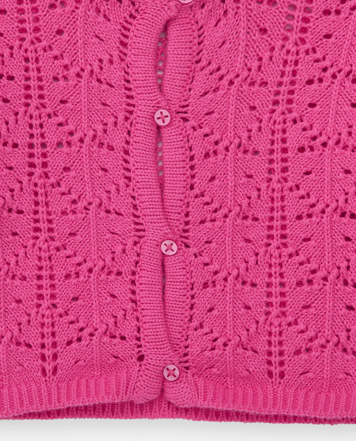 Chaqueta para niña en rosa con botones frontales