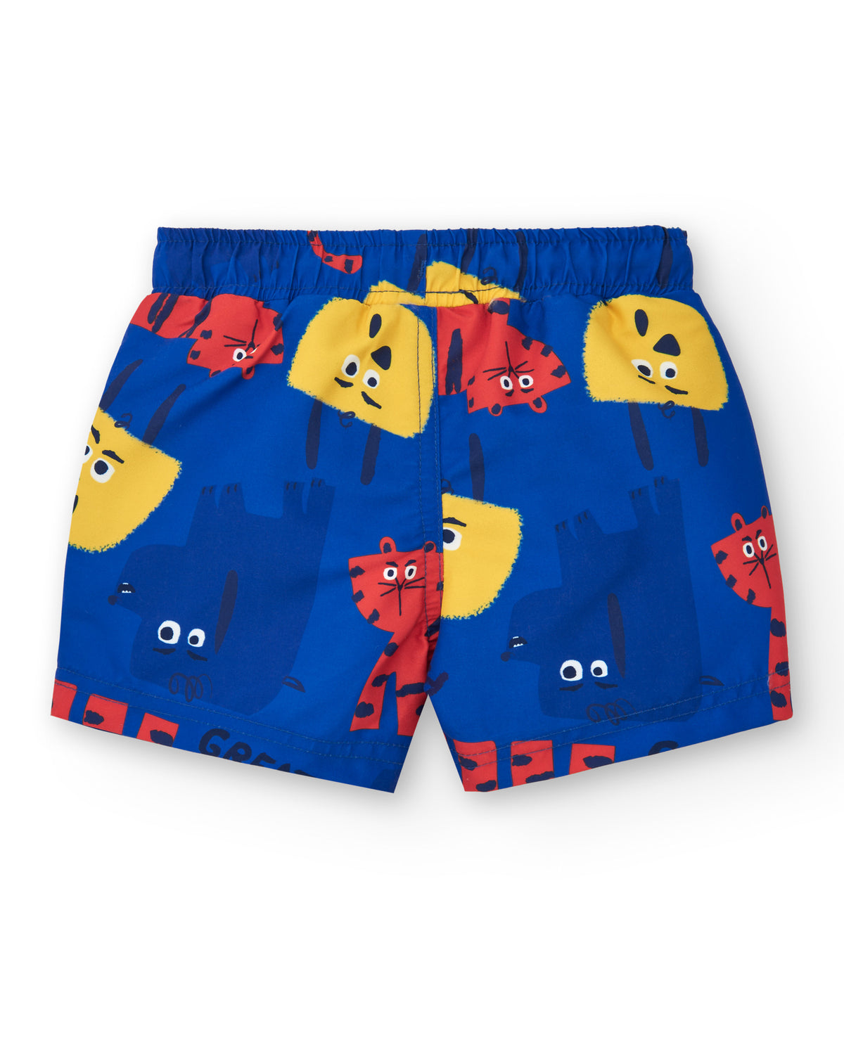 Bermuda de baño para niño en azul con animales y cintura