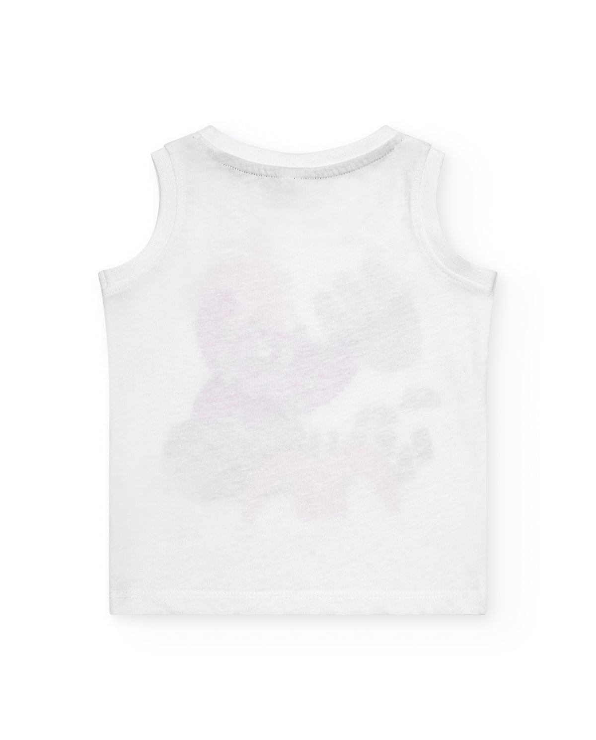 Camiseta sin mangas para niño en blanco con estampado colorido