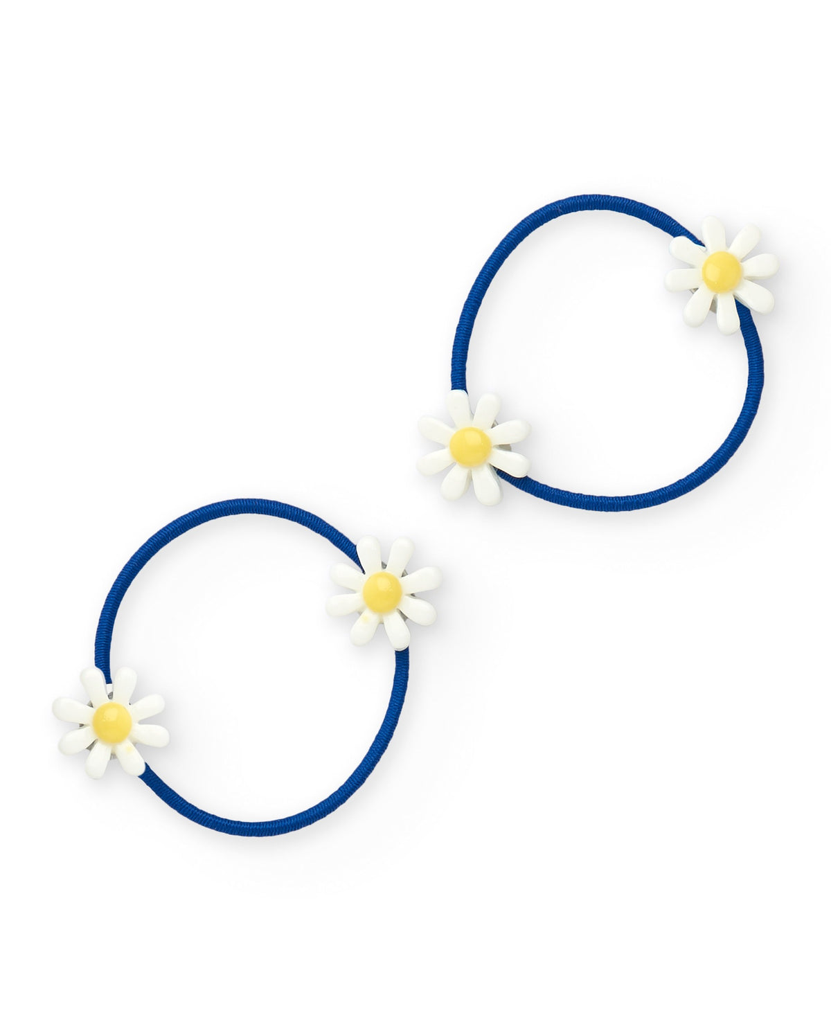 Pack de coleteros para niña en azul con flores blancas y