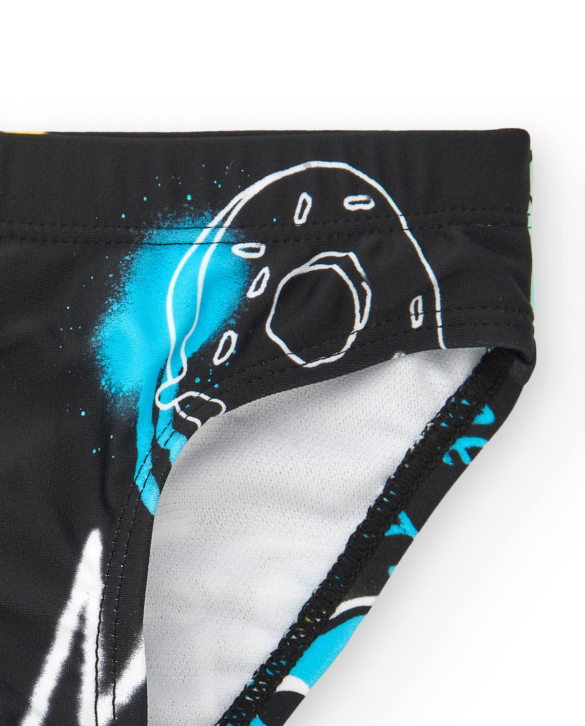 Culetín para niño en negro con estampado colorido