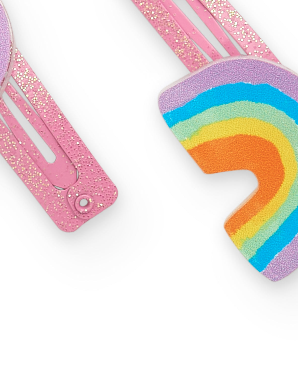 Pack de clips para niña con arcoíris y glitter