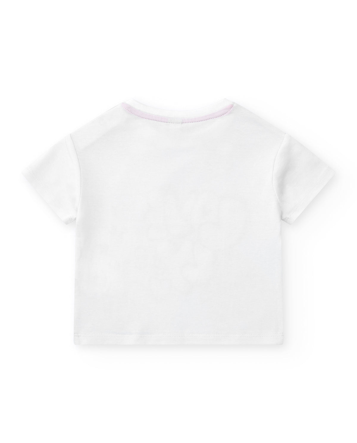 Camiseta para niña en blanco con flores