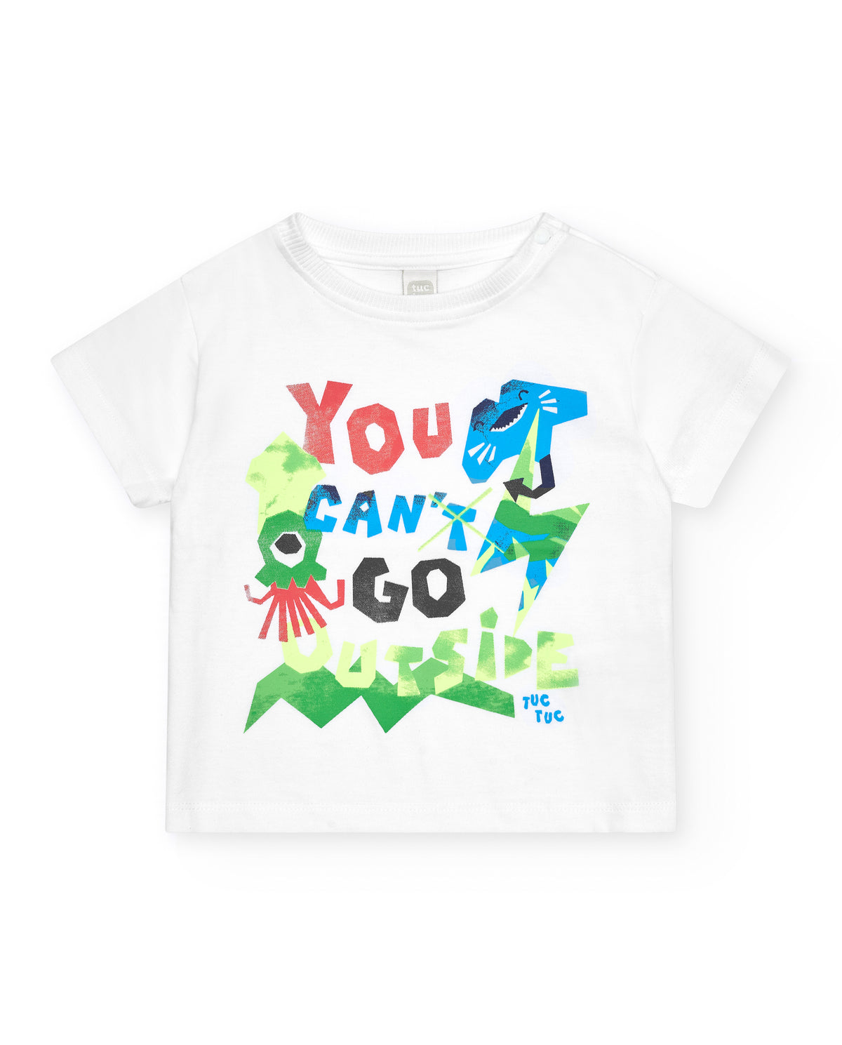 Camiseta para niño en blanco con estampado geométrico