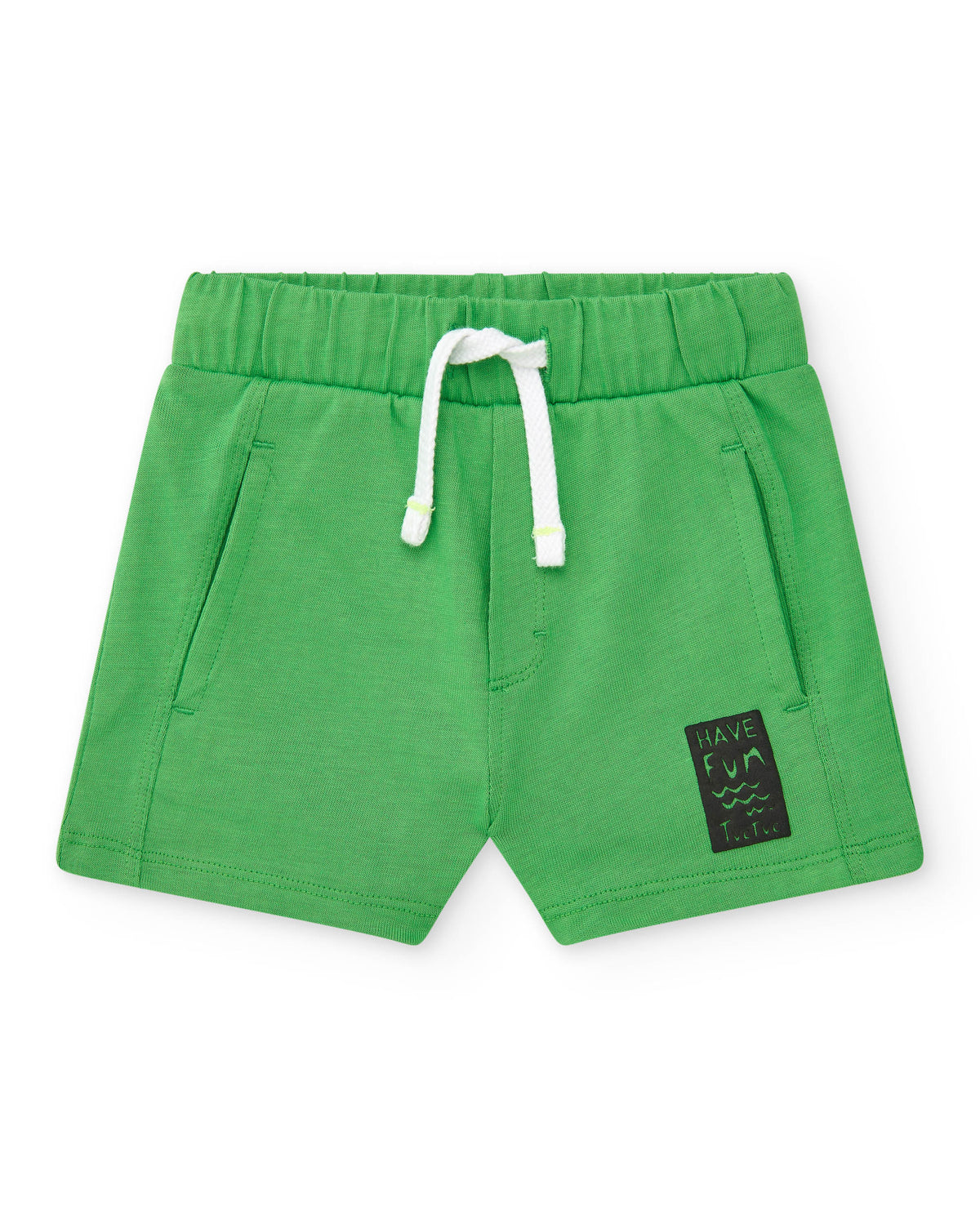 Bermuda para niño en verde con frase "Have Fun"