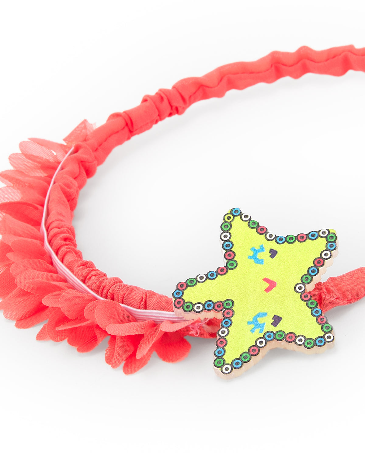Diadema rígida para niña en rosa con estrella marina