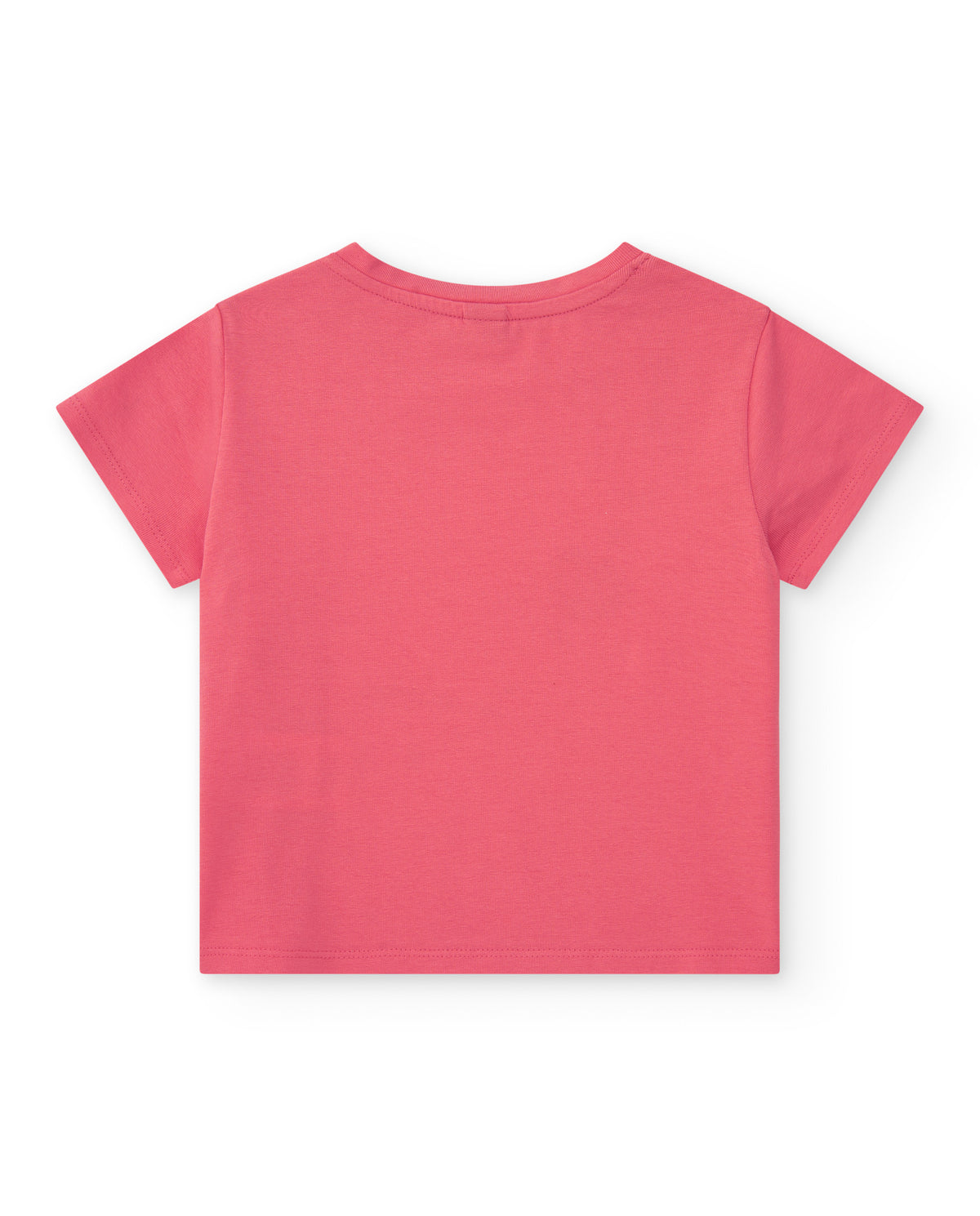Camiseta para niña en rosa con estrella de mar y conchas