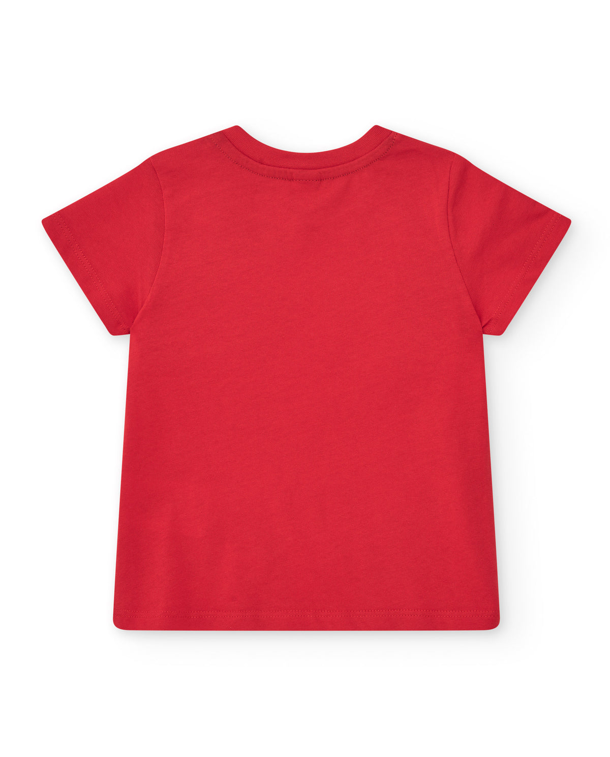 Camiseta de punto para niño en rojo con estampado de cangrejo