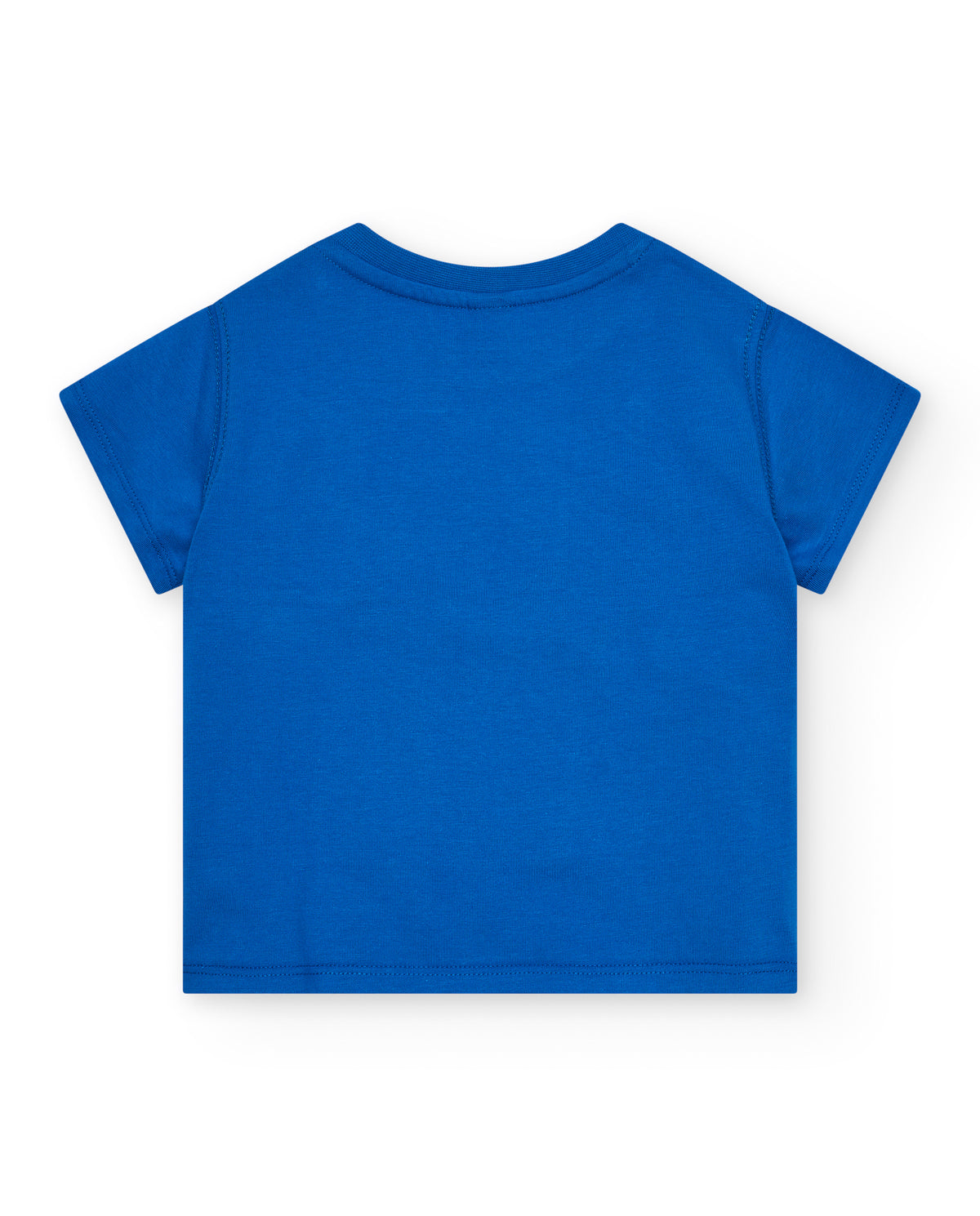 Camiseta para niño en azul con estampado de cangrejo y botones