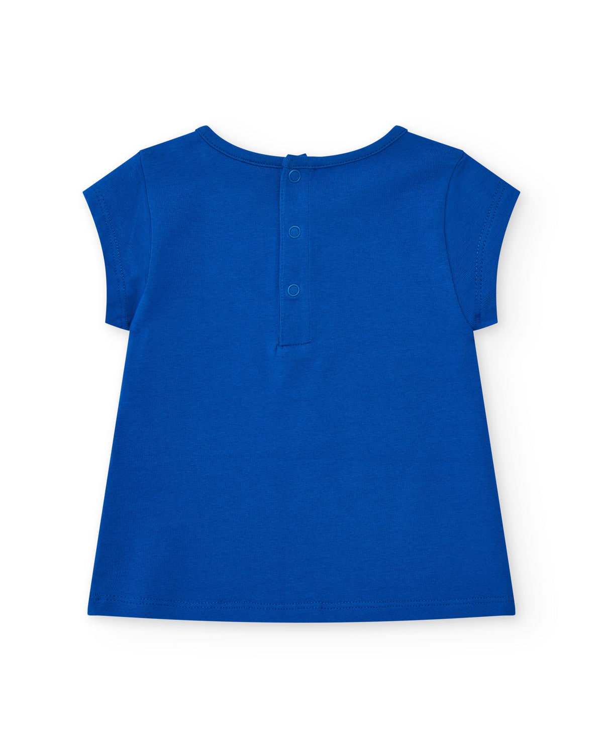 Camiseta para niña en azul con estampado "Beach Girl" y cierre
