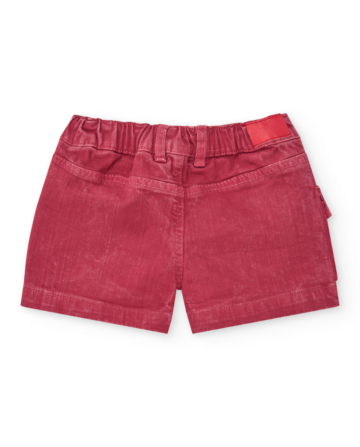 Falda-pantalón para niña en rojo con cintura ajustable y
