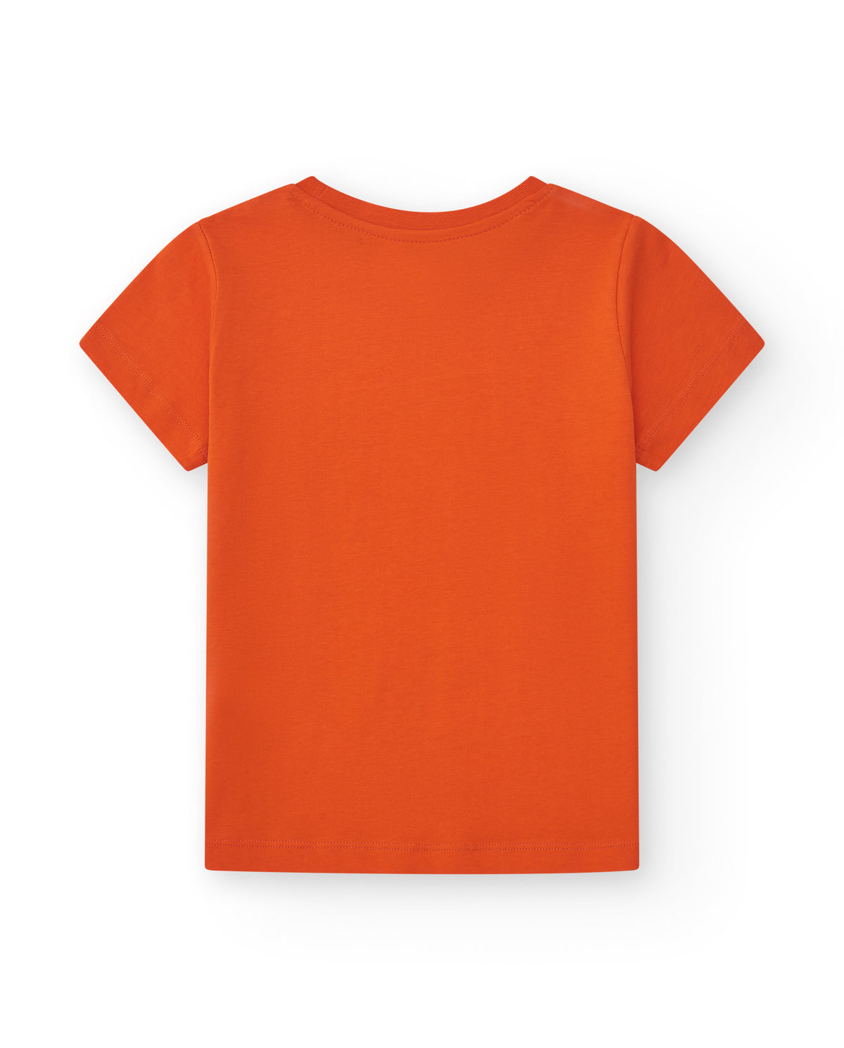 Camiseta para niño en naranja con estampado de hojas