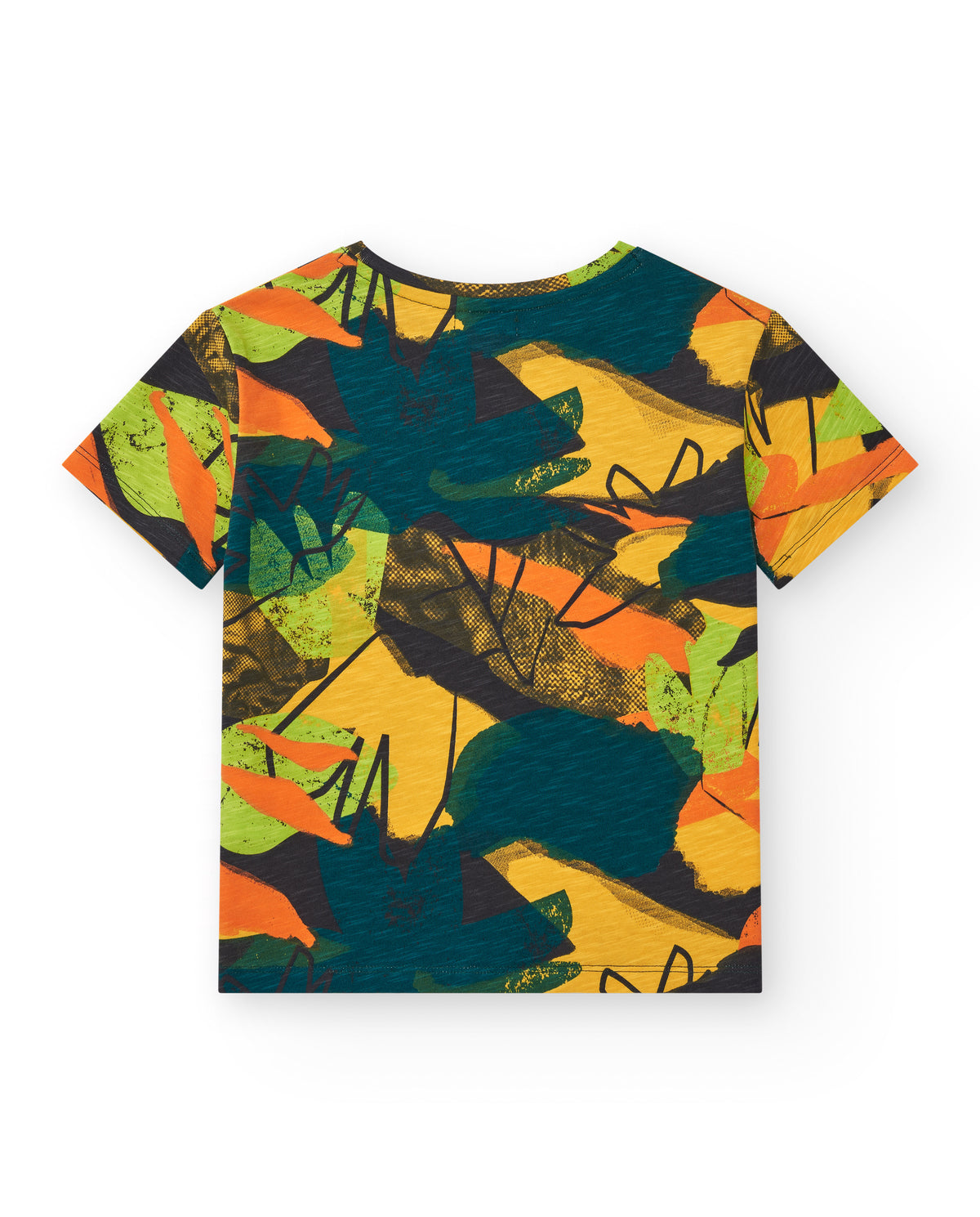 Camiseta para niño en verde con estampado frontal