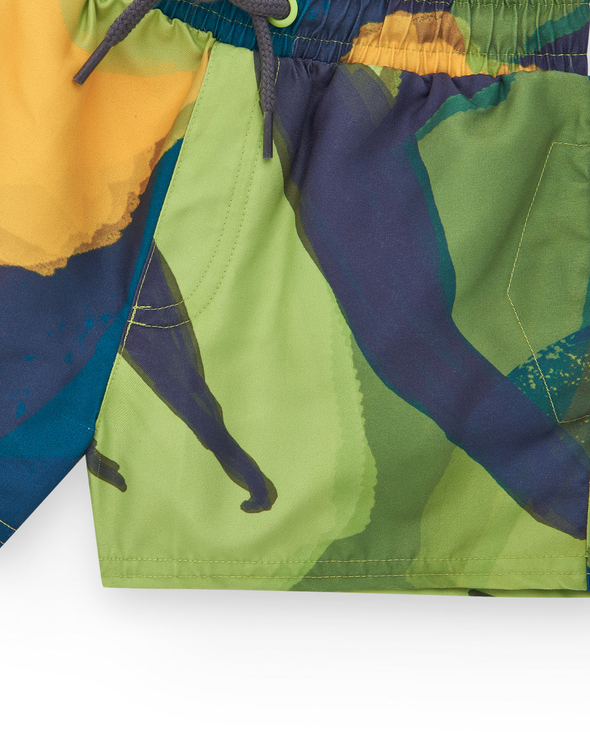 Bermudas para niño en verde con estampado tropical