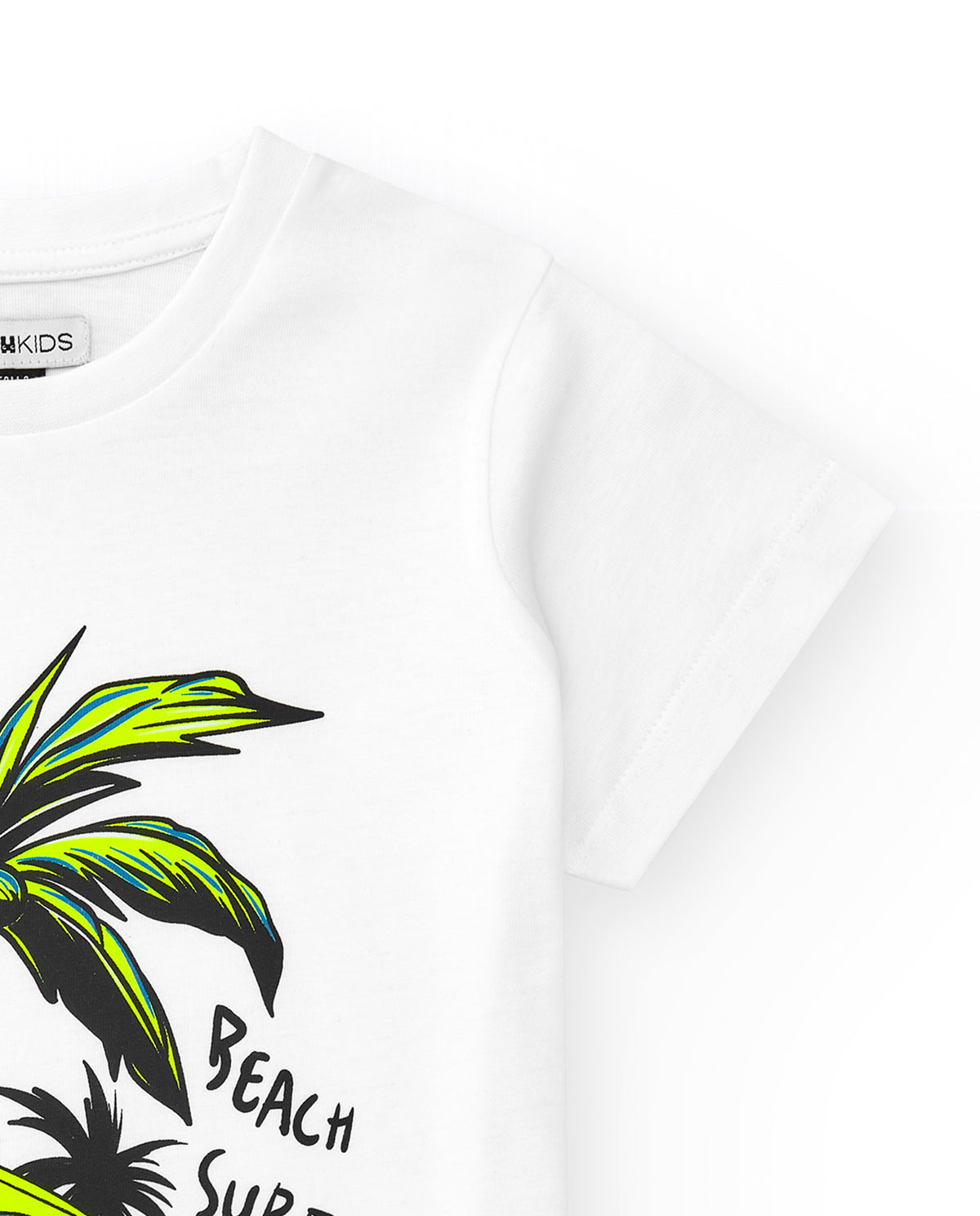 Camiseta para niño en blanco con estampado de esqueleto