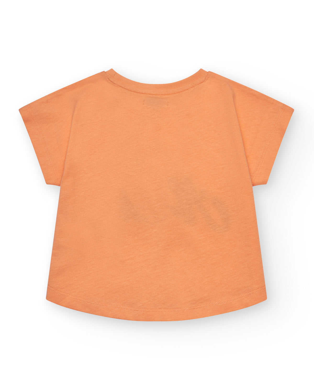 Camiseta de manga corta para niña en naranja con estampado