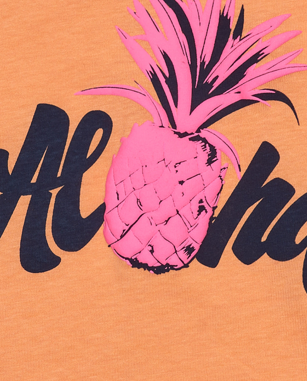 Camiseta de manga corta para niña en naranja con estampado