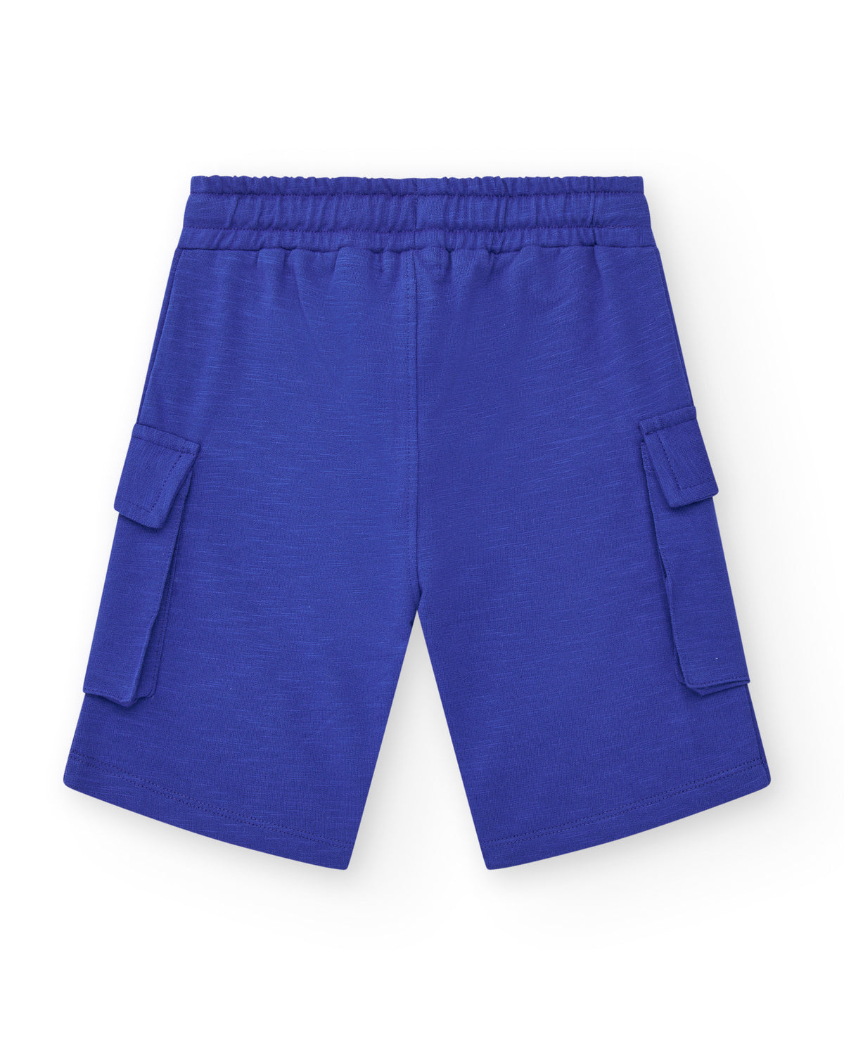 Bermudas para niño en azul con bolsillos y cintura elástica