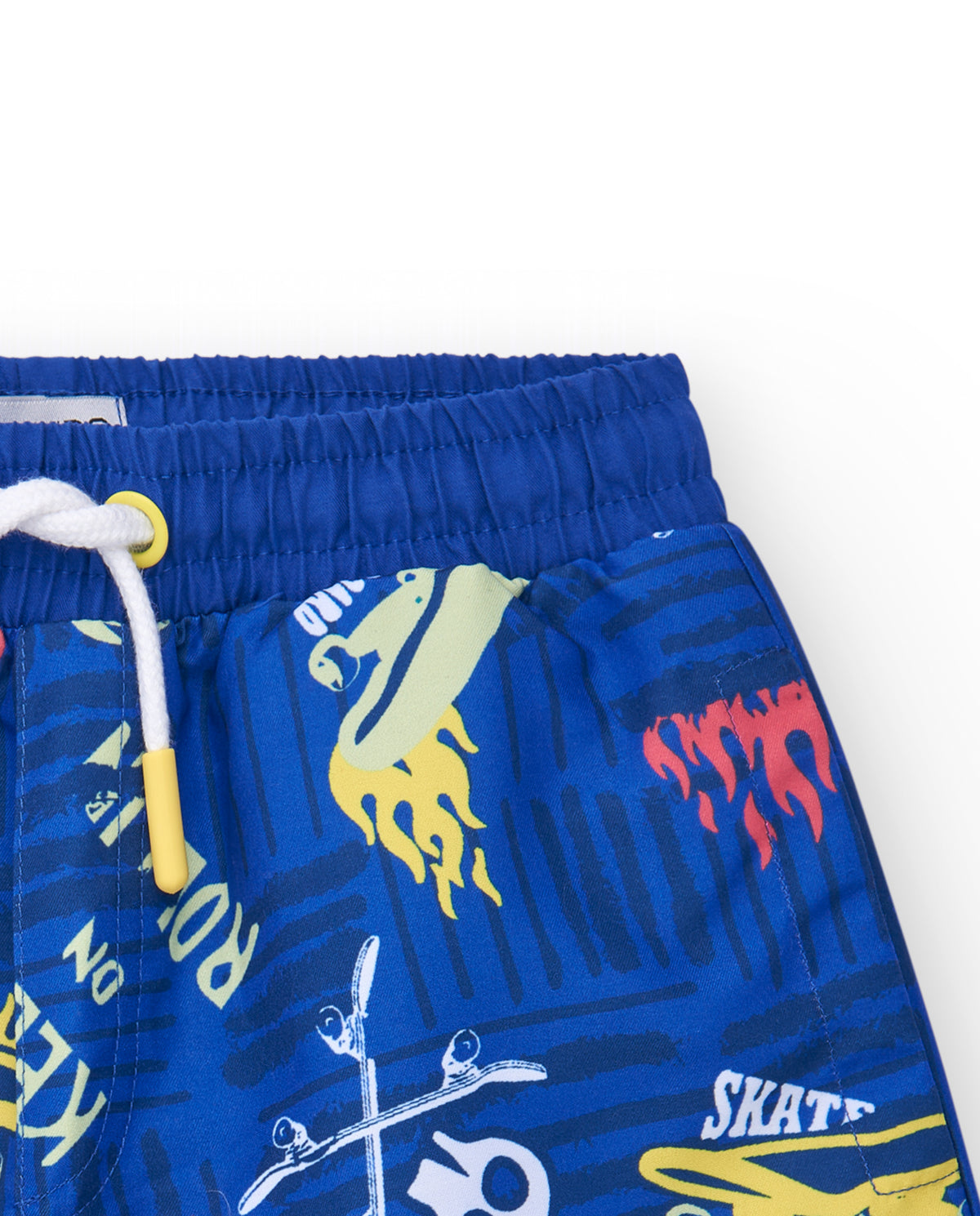 Bermudas para niño en azul con cintura elástica y estampado