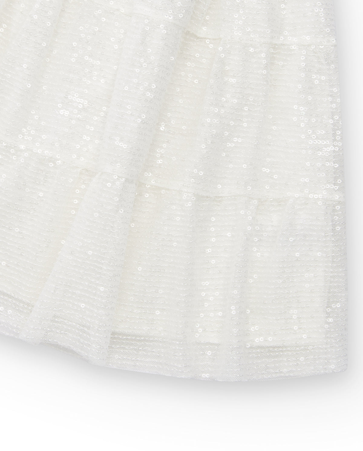 Falda para niña en blanco con lentejuelas y cintura elástica